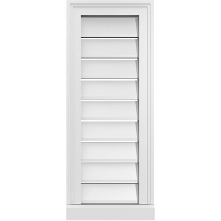 Ekena Millwork Vertical Surface Mount PVC Gable Vent: Functional, w/ 2"W x 2"P Brickmould Sill Frame, 12"W x 30"H GVPVE12X3003SF